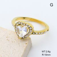 GER001444bhia-066  6-8#  18K PVD Czech Stones & Zircon,Handmade Polished  Stainless Steel Ring  BC25070226R-WT  nostock