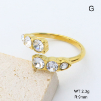 GER001449bhia-066  18K PVD Czech Stones,Handmade Polished  Stainless Steel Ring  BC25060117R-WT  nostock