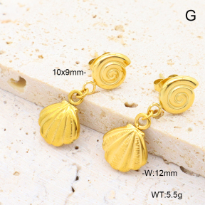 6E2007344vhha-908  18K PVD 316 Pin  Stainless Steel Earrings