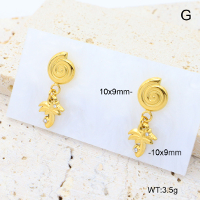 6E2007348vhha-908  18K PVD 316 Pin  Stainless Steel Earrings