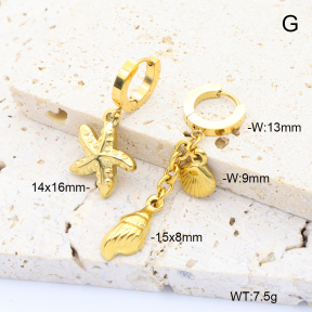 6E2007356ahjb-908  18K PVD 316 Pin  Stainless Steel Earrings
