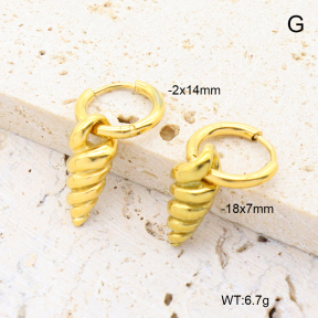 6E2007373vhkb-908  18K PVD 316 Pin  Stainless Steel Earrings