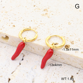 6E3002716vhha-908  18K PVD 316 Pin Enamel  Stainless Steel Earrings