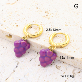 6E3002721bhia-908  18K PVD 316 Pin Enamel  Stainless Steel Earrings