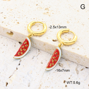 6E3002724vhha-908  18K PVD 316 Pin Enamel  Stainless Steel Earrings