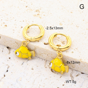 6E3002725vhha-908  18K PVD 316 Pin Enamel  Stainless Steel Earrings