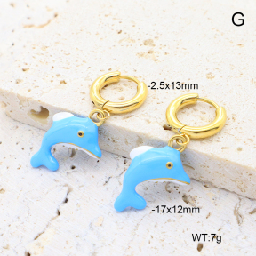 6E3002726vhha-908  18K PVD 316 Pin Enamel  Stainless Steel Earrings