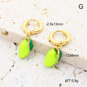 6E3002727vhha-908  18K PVD 316 Pin Enamel  Stainless Steel Earrings