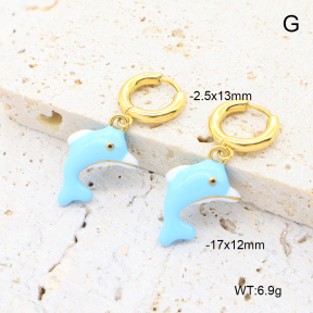 6E3002728vhha-908  18K PVD 316 Pin Enamel  Stainless Steel Earrings