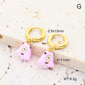 6E3002729vhha-908  18K PVD 316 Pin Enamel  Stainless Steel Earrings