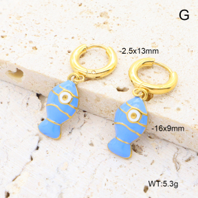 6E3002730vhha-908  18K PVD 316 Pin Enamel  Stainless Steel Earrings
