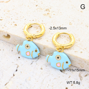 6E3002731vhha-908  18K PVD 316 Pin Enamel  Stainless Steel Earrings