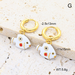 6E3002732vhha-908  18K PVD 316 Pin Enamel  Stainless Steel Earrings