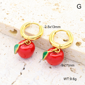 6E3002733vhha-908  18K PVD 316 Pin Enamel  Stainless Steel Earrings