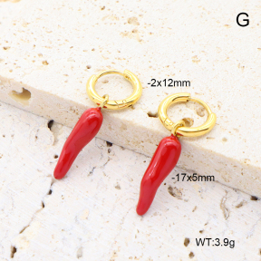 6E3002738vhha-908  18K PVD 316 Pin Enamel  Stainless Steel Earrings
