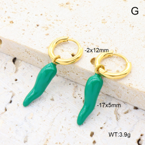 6E3002739vhha-908  18K PVD 316 Pin Enamel  Stainless Steel Earrings