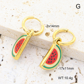 6E3002740bhia-908  18K PVD 316 Pin Enamel  Stainless Steel Earrings