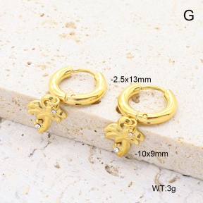 6E4004515bhva-908  18K PVD 316 Pin Czech Stones  Stainless Steel Earrings