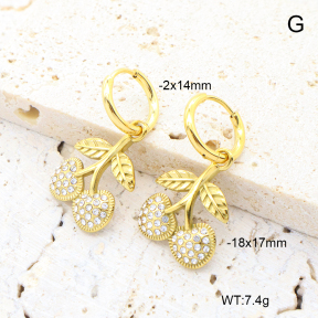 6E4004516ahlv-908  18K PVD 316 Pin Czech Stones,Handmade Polished  Stainless Steel Earrings
