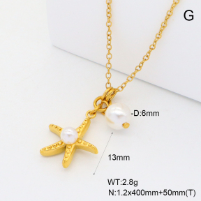 6N3001872abol-908  Shell Pearl & Plastic Imitation Pearls  Stainless Steel Necklace
