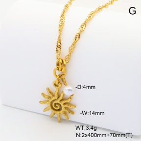 6N3001878bvpl-908  Shell Pearl  Stainless Steel Necklace