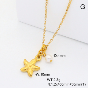 6N3001880bbml-908  Shell Pearl  Stainless Steel Necklace