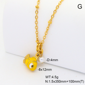 6N3001882abol-908  Shell Pearl & Enamel  Stainless Steel Necklace