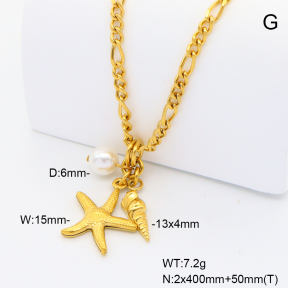 6N3001883bvpl-908  Shell Pearl  Stainless Steel Necklace