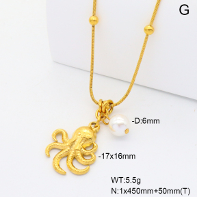 6N3001884abol-908  Shell Pearl  Stainless Steel Necklace