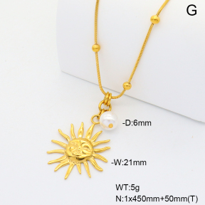 6N3001885abol-908  Shell Pearl  Stainless Steel Necklace