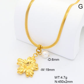 6N3001888vbpb-908  Shell Pearl  Stainless Steel Necklace