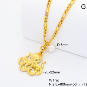 6N3001889abol-908  Shell Pearl  Stainless Steel Necklace