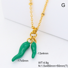6N3001892bhbl-908  Enamel  Stainless Steel Necklace