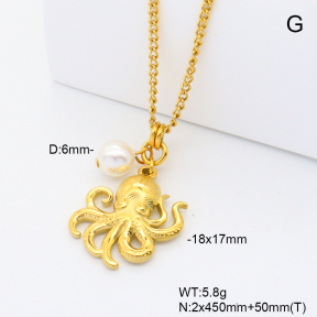 6N3001894vbnl-908  Shell Pearl  Stainless Steel Necklace
