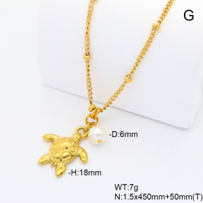 6N3001896bbov-908  Shell Pearl  Stainless Steel Necklace