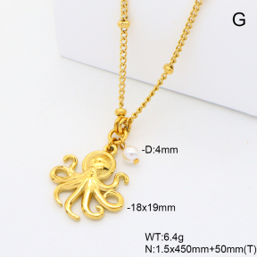 6N3001897bbov-908  Shell Pearl  Stainless Steel Necklace