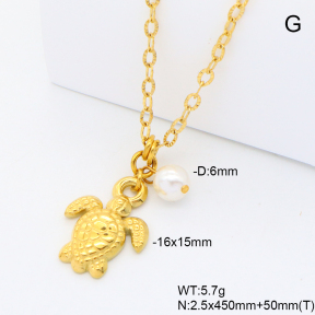 6N3001899bbov-908  Shell Pearl  Stainless Steel Necklace