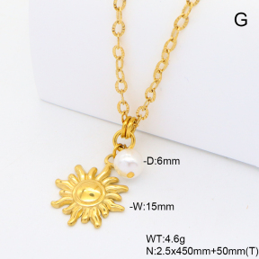 6N3001901bbov-908  Shell Pearl  Stainless Steel Necklace