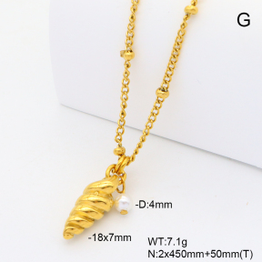 6N3001902bhva-908  Shell Pearl  Stainless Steel Necklace