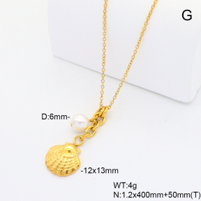 6N3001904bbml-908  Shell Pearl  Stainless Steel Necklace