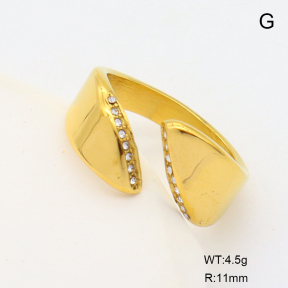6R4002066bhva-766  18K PVD Czech Stones,Handmade Polished  Stainless Steel Ring