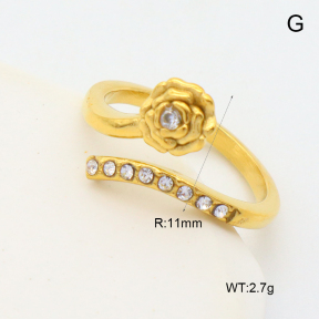 6R4002068vbpb-766  18K PVD Czech Stones,Handmade Polished  Stainless Steel Ring