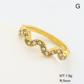 6R4002069vbpb-766  6-8#  18K PVD Czech Stones,Handmade Polished  Stainless Steel Ring