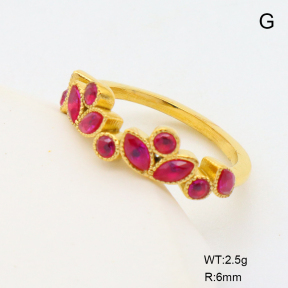 6R4002071vbpb-766  6-8#  18K PVD Pink Fused Alumina,Handmade Polished  Stainless Steel Ring