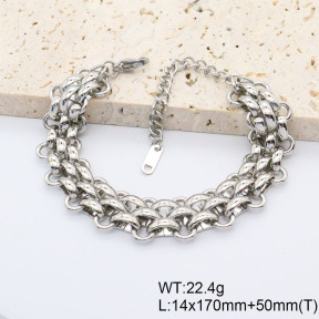 GEB000808abol-066  Handmade Polished  Stainless Steel Bracelet  BC25070206B-S