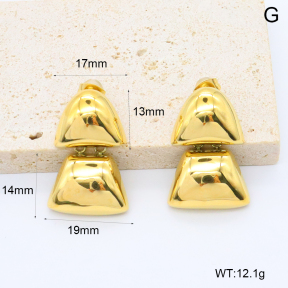 GEE002610vhkb-066  316 Pin 18K PVD ,Handmade Polished  Stainless Steel Earrings  BC24110362R