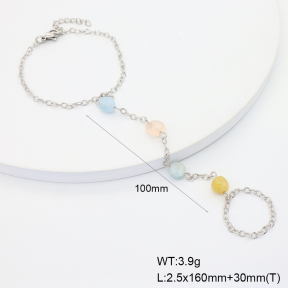6B4003159bbov-908  Morganite  Stainless Steel Bracelet