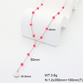6N3001909bhva-908  Enamel  Stainless Steel Necklace