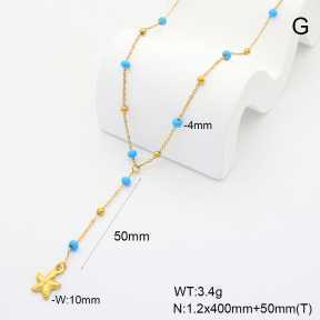 6N3001912bhbl-908  Enamel  Stainless Steel Necklace
