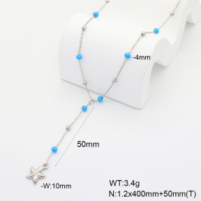 6N3001913bvpl-908  Enamel  Stainless Steel Necklace